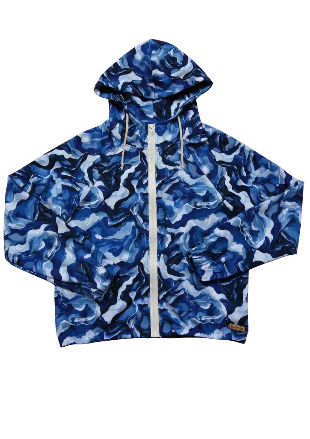 Oversize Bomberjacke für Damen, Wellen blau