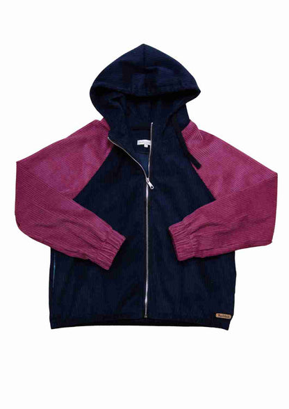 Oversize Cordjacke für Damen, Colour-Block