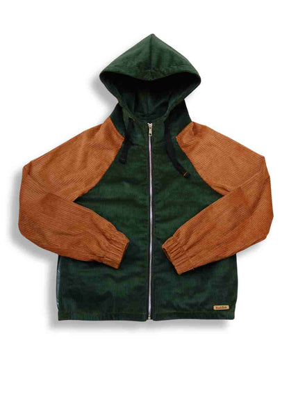 Oversize Cordjacke für Damen, Colour-Block