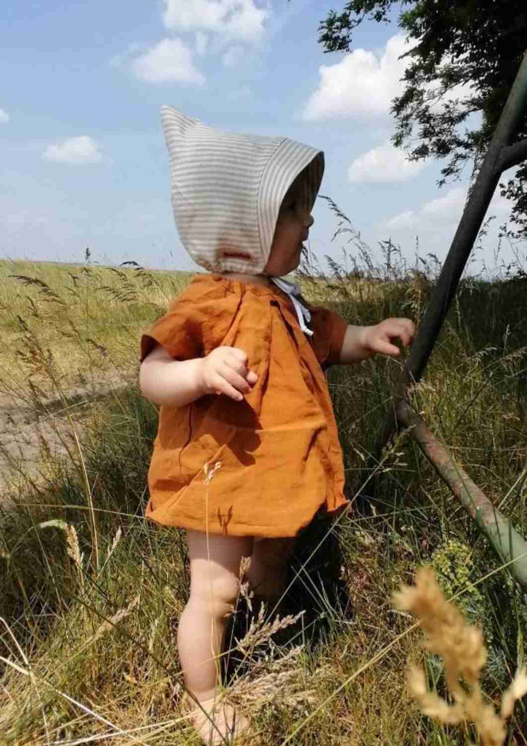 Pixie Mütze aus Leinen „Veilchen“ – leichte Sommermütze für Kinder