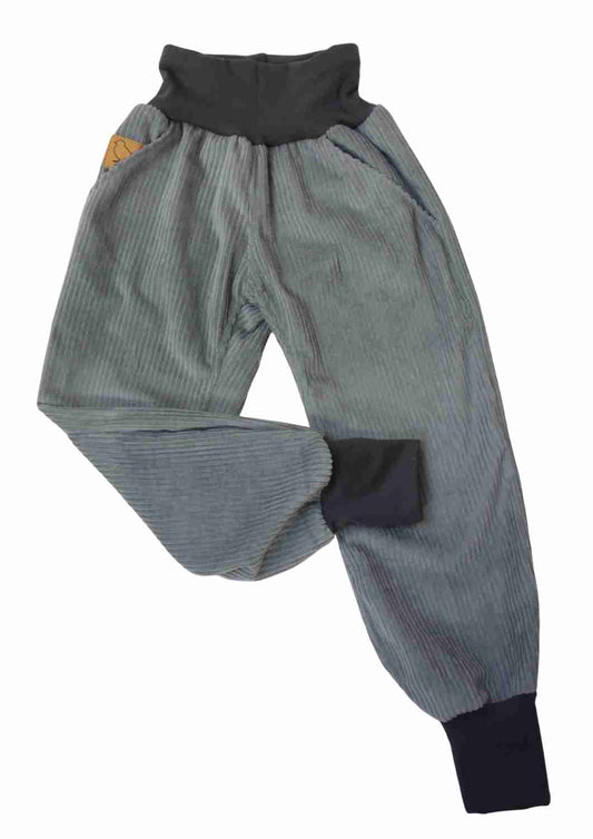 Bio-Pumphose aus Cord "Kastanie", steingrau