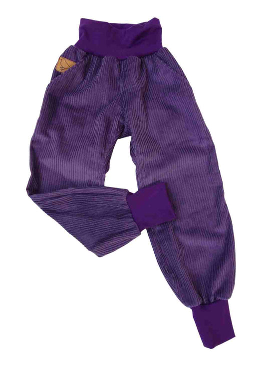 Bio-Pumphose aus Cord "Kastanie", lila