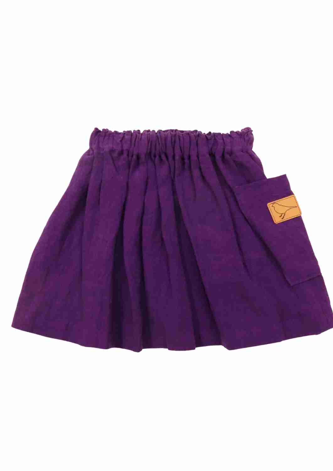 versandbereit, Leinenrock für Mädchen "Butterblume" 86/92, lila