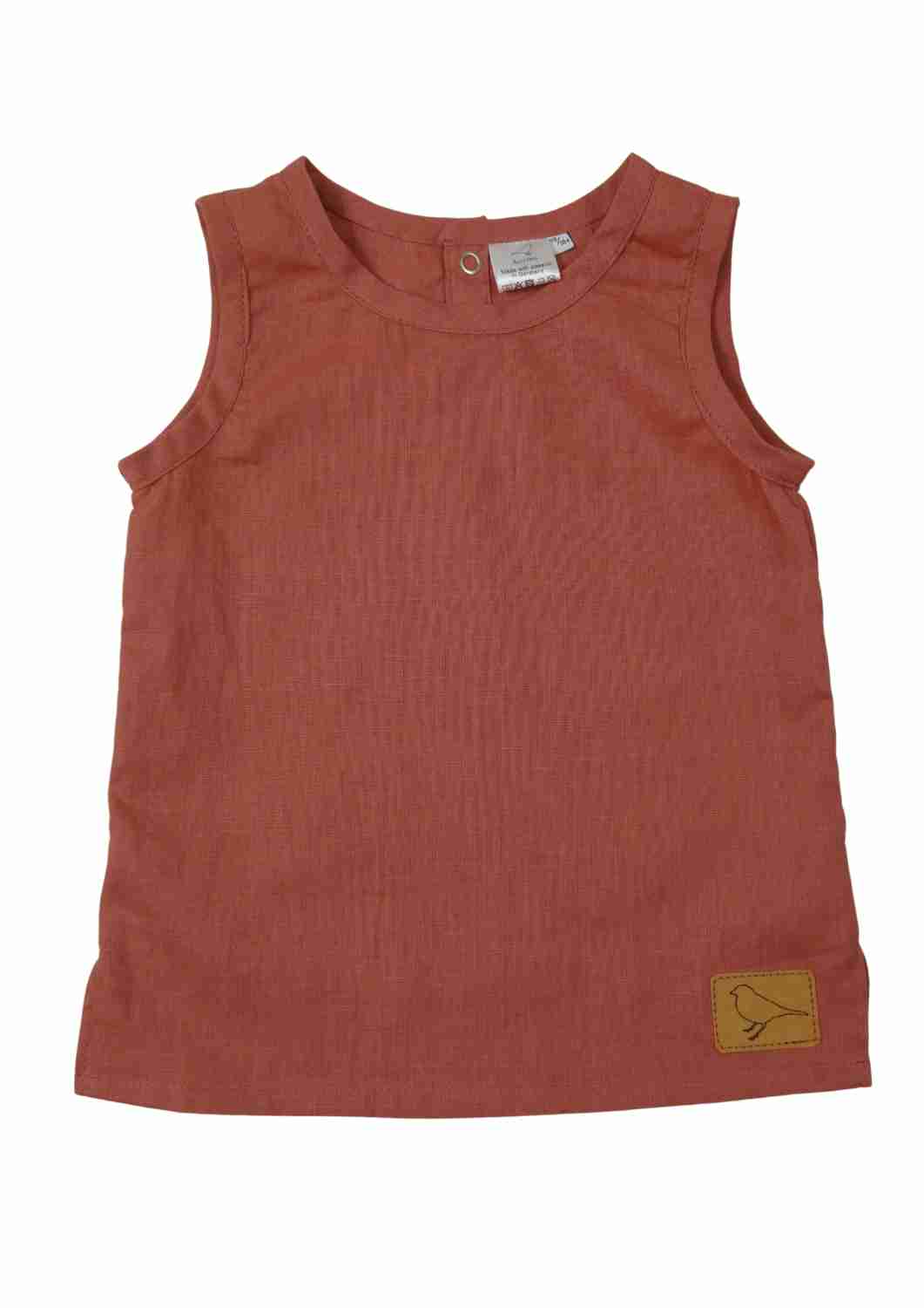 Ärmelloses Shirt "Sauerampfer" aus Leinen 98/104, pfirsich