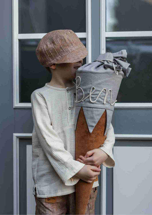 Schultüte aus Stoff mit Namen personalisierbar