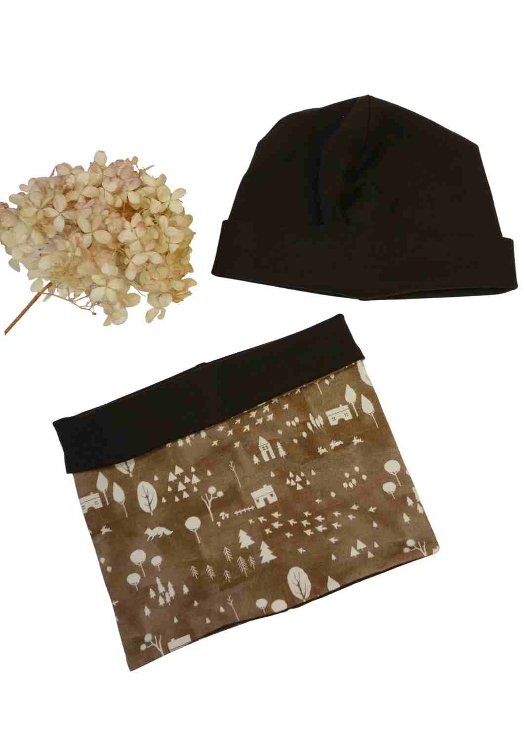 Set Beanie und Loop, dunkelbraun