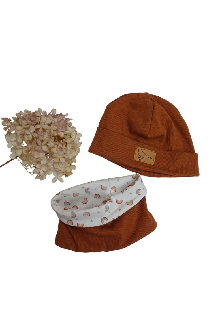 Set Beanie und Loop, kupfer