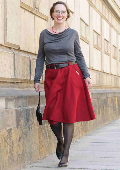 Bio Wasserfallshirt "Anemone" aus Feinstrick-Leinen, lange Ärmel