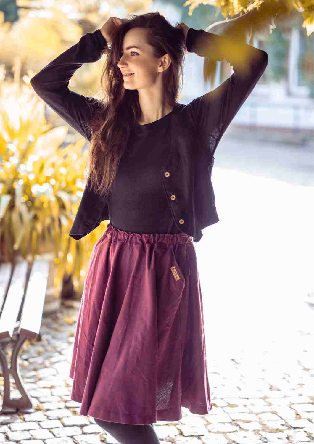 Bio T-Shirt "Anemone" aus Feinstrick-Leinen, lange Ärmel