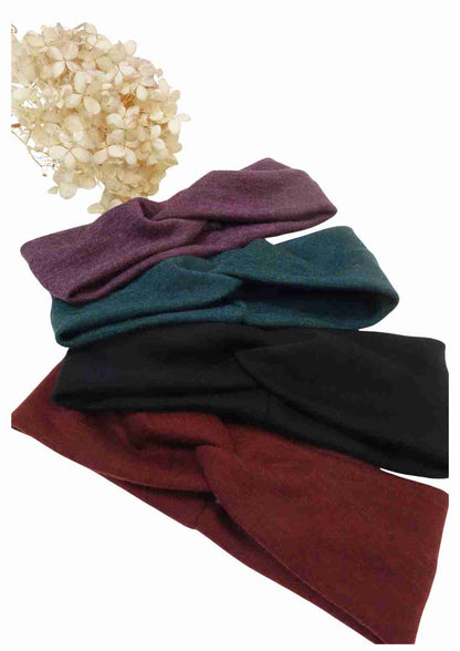 Stirnband aus Wolljersey "Herbstzeitlose"