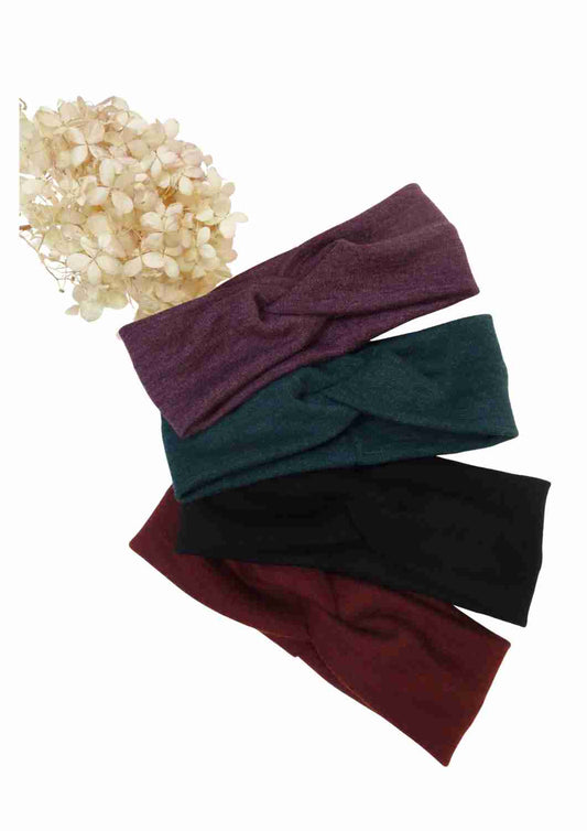 Stirnband aus Wolljersey "Herbstzeitlose"