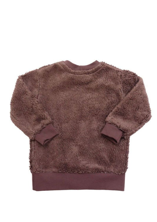 Teddypullover "Rittersporn" aus Baumwollplüsch, braun