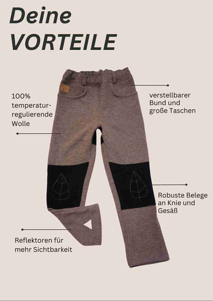 Walkhose für Damen "Buche" mit bestickten Knien (ohne Fußbündchen)