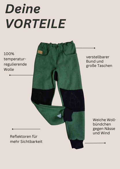 Walkhose für Herren "Buche" mit bestickten Knien (mit Wollbündchen)