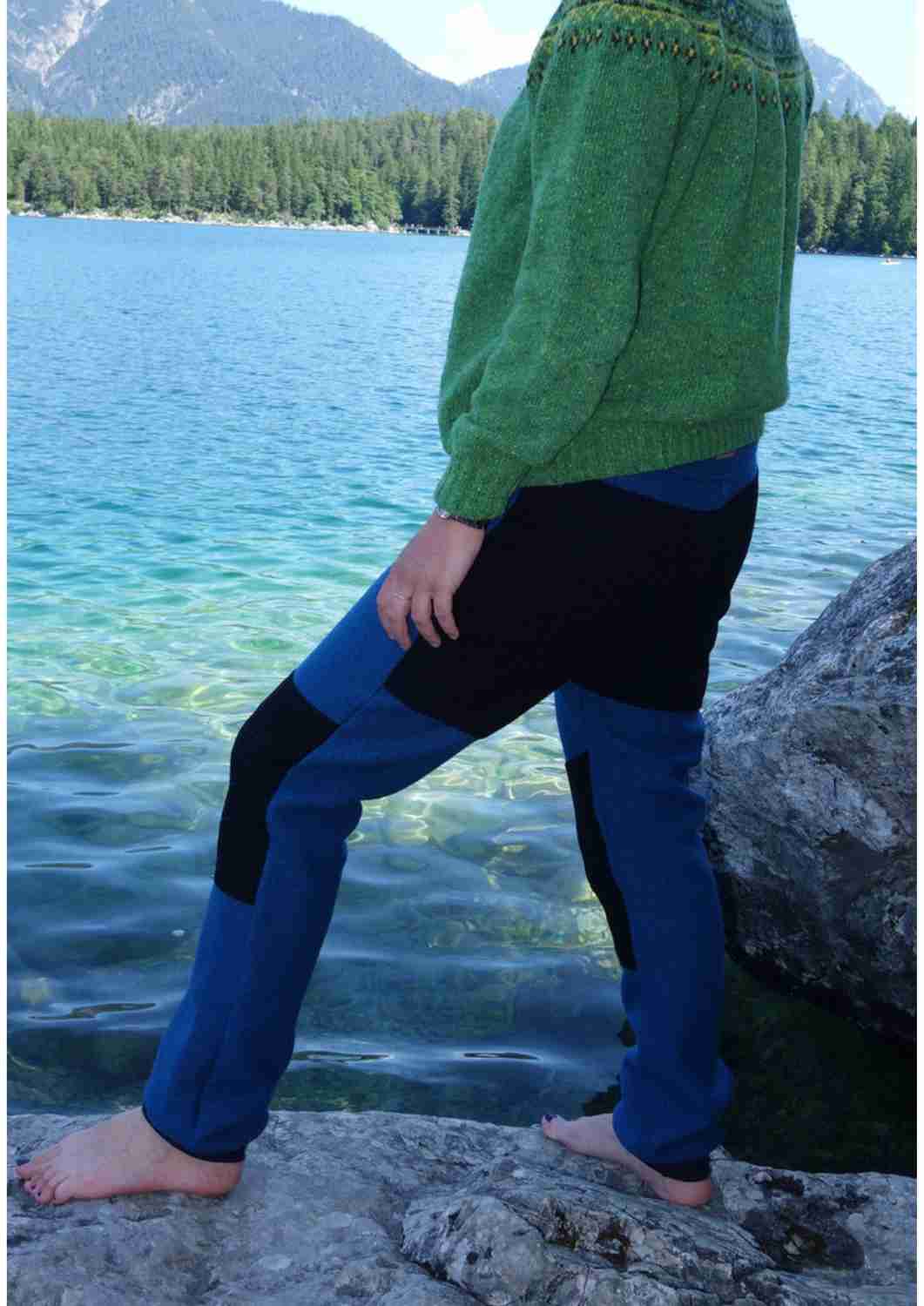 Walkhose für Damen "Buche" mit bestickten Knien (mit Wollbündchen)