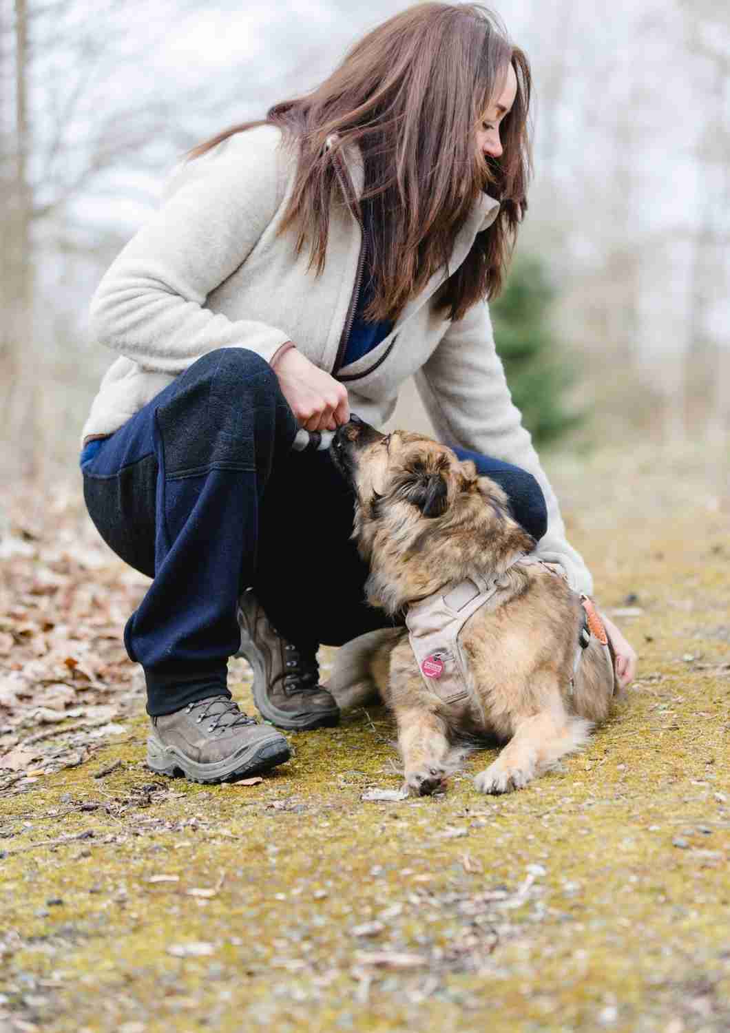 Walkhose für Damen "Buche" mit bestickten Knien (mit Wollbündchen)