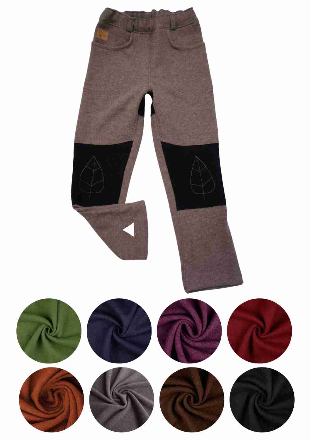 Walkhose für Damen "Buche" mit bestickten Knien (ohne Fußbündchen)