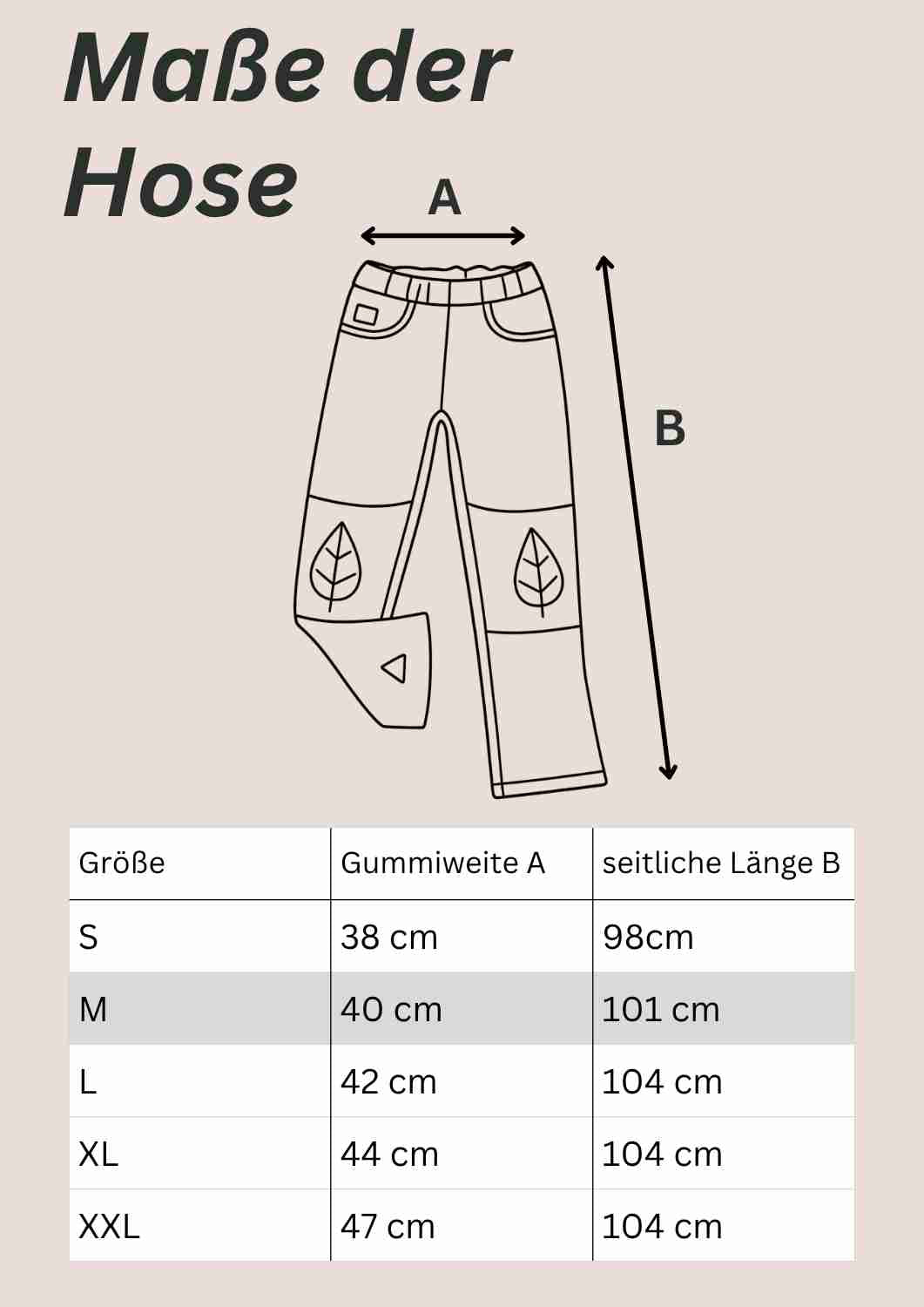 Walkhose für Herren "Buche" mit bestickten Knien (ohne Fußbündchen)