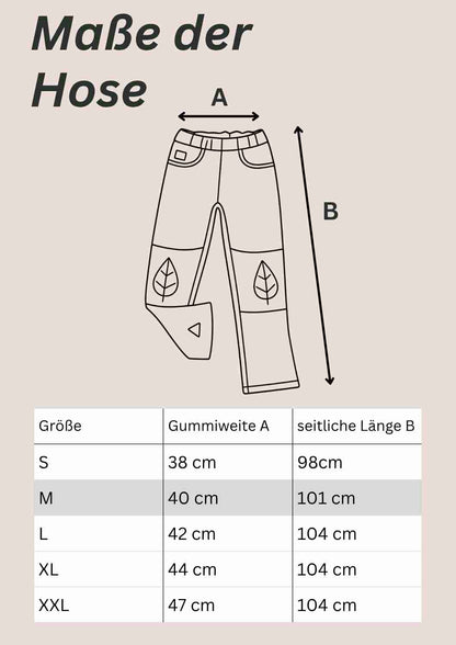 Walkhose für Herren "Buche" mit bestickten Knien (ohne Fußbündchen)