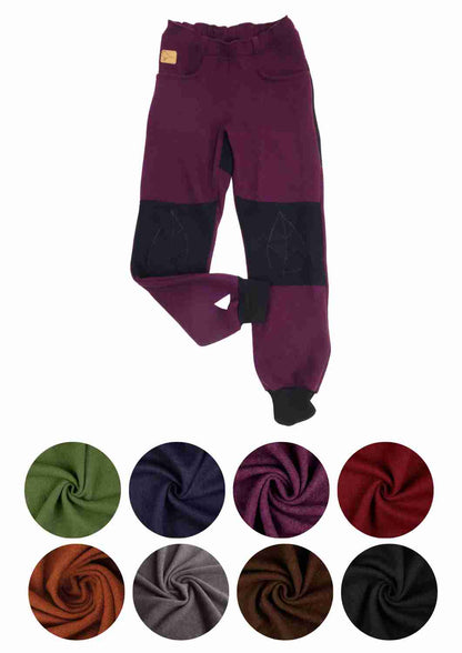 Walkhose für Damen "Buche" mit bestickten Knien (mit Wollbündchen)
