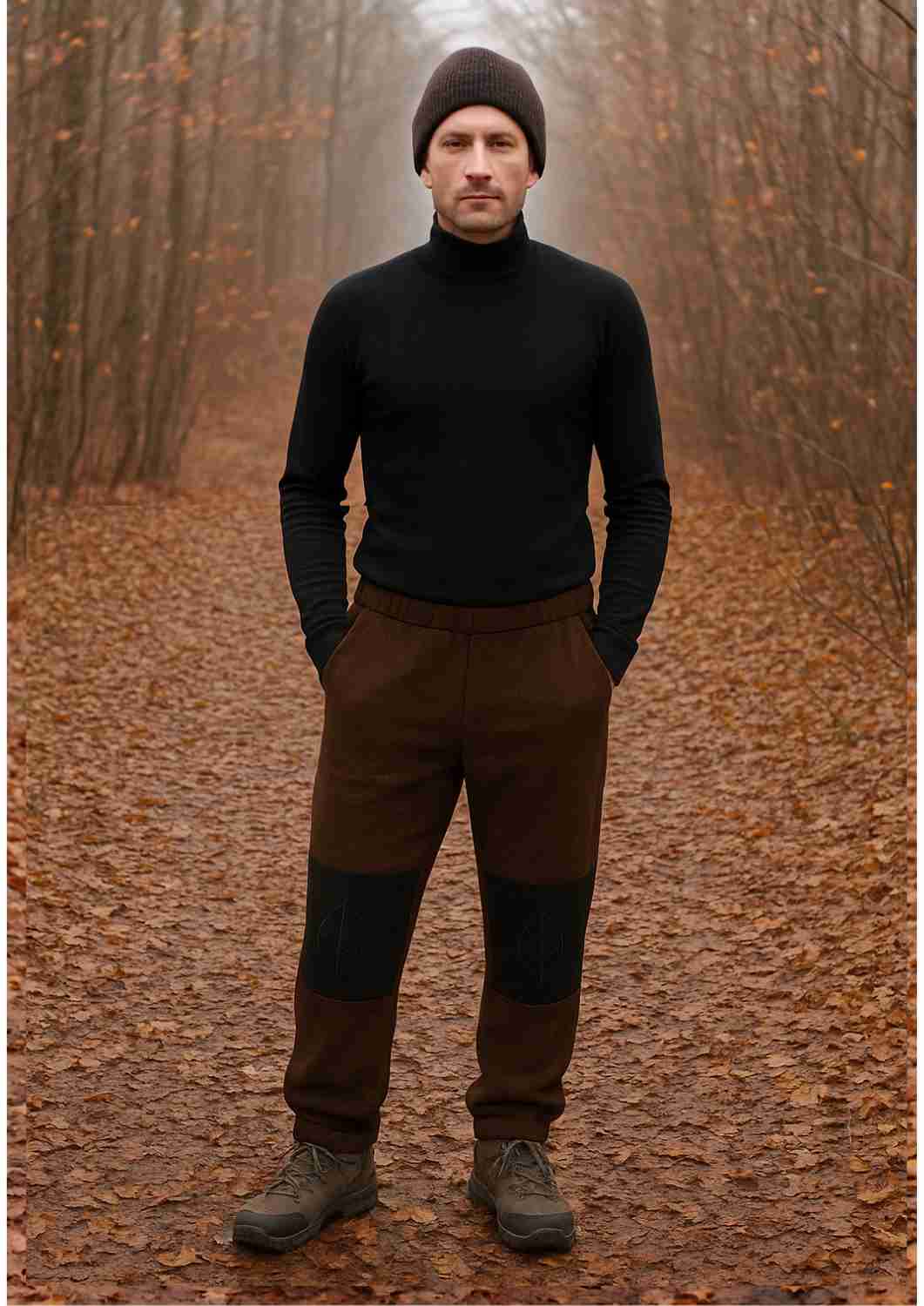 Walkhose für Herren "Buche" mit bestickten Knien (mit Wollbündchen)