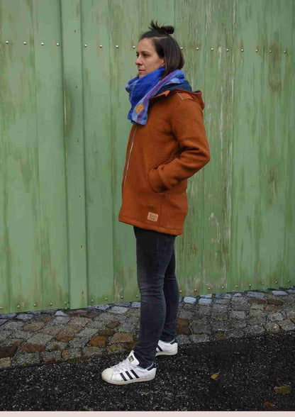 Walkjacke für Damen gefüttert mit Leinen, "Hasel"