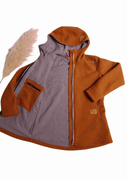 Walkjacke für Damen gefüttert mit Leinen, "Hasel"