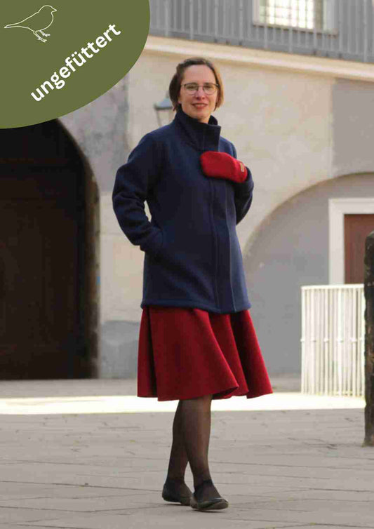 Walkjacke für Damen, "Heidelbeere", mit verdecktem Reißverschluss