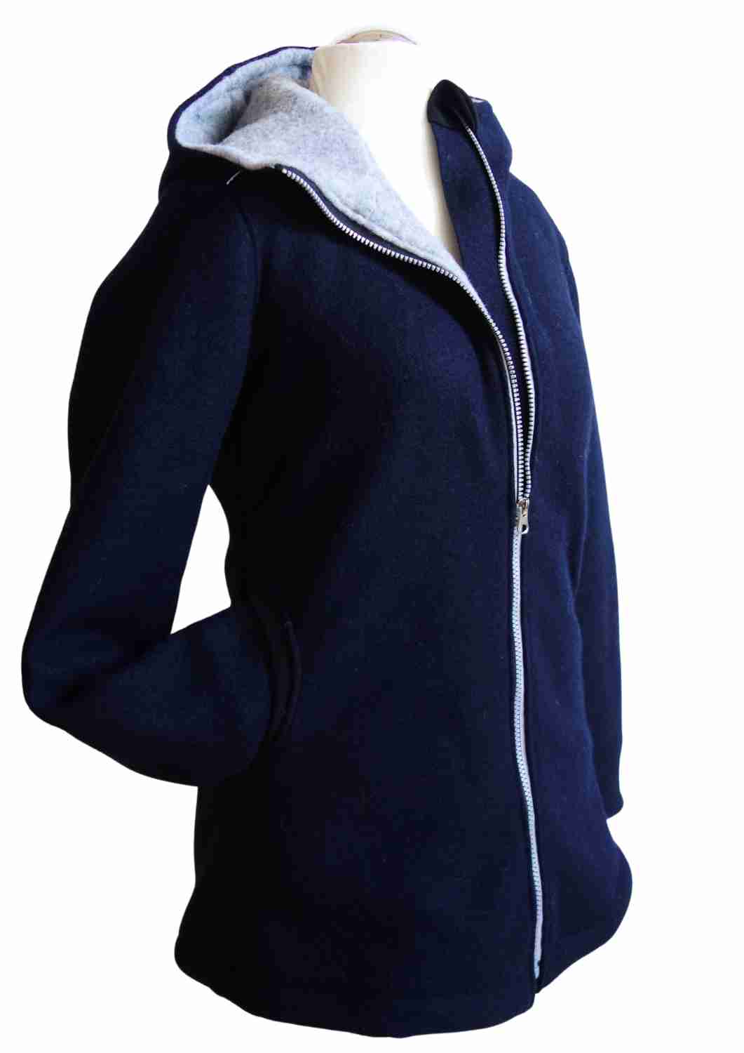Walkjacke für Damen gefüttert mit Wollfleece, "Heckenrose"