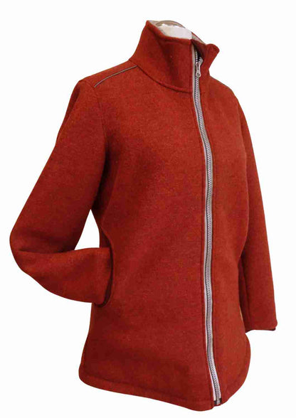 Walkjacke für Damen gefüttert mit Wollfleece, "Heckenrose"