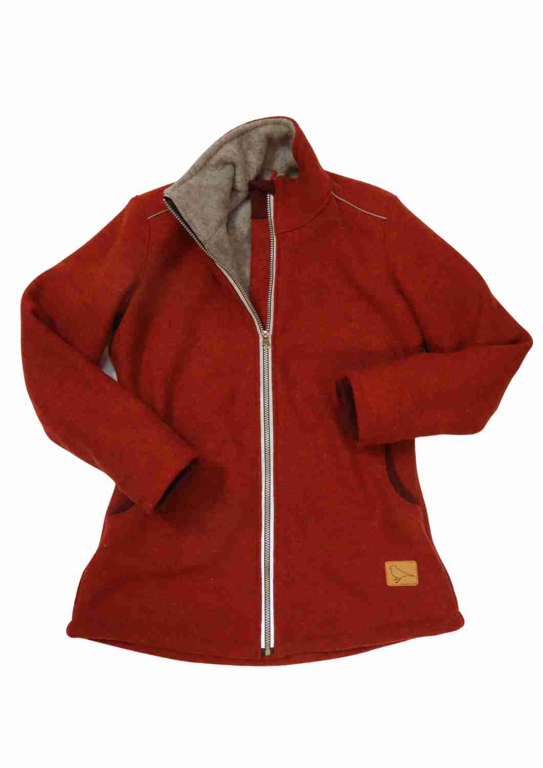 Walkjacke für Damen gefüttert mit Wollfleece, "Heckenrose"