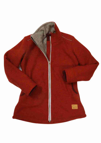 Walkjacke für Damen gefüttert mit Wollfleece, "Heckenrose"