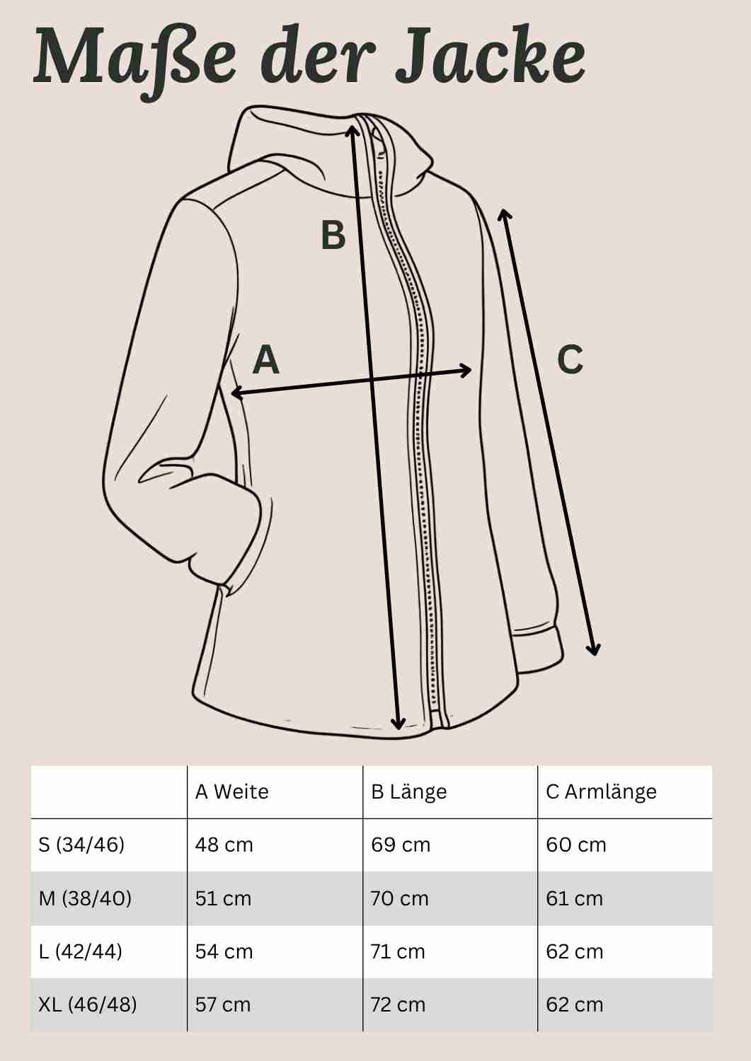 Walkjacke für Damen gefüttert mit Leinen, "Hasel"