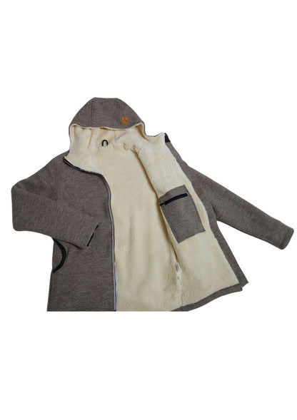Walkjacke für Herren, gefüttert mit Bio-Baumwollplüsch, "Hagebutte", reflektierend