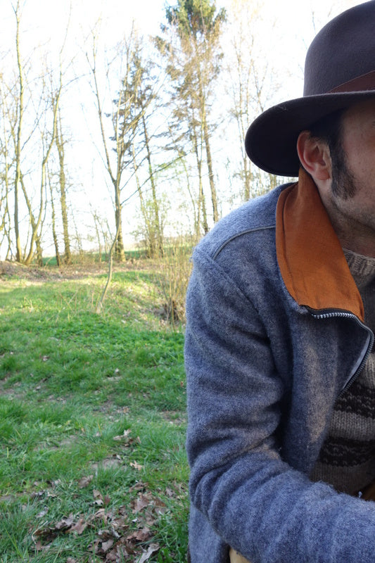 Walkjacke für Herren, gefüttert mit Leinen, reflektierend, "Hasel"