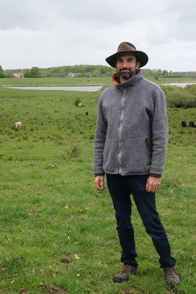 Walkjacke für Herren, gefüttert mit Leinen, reflektierend, "Hasel"