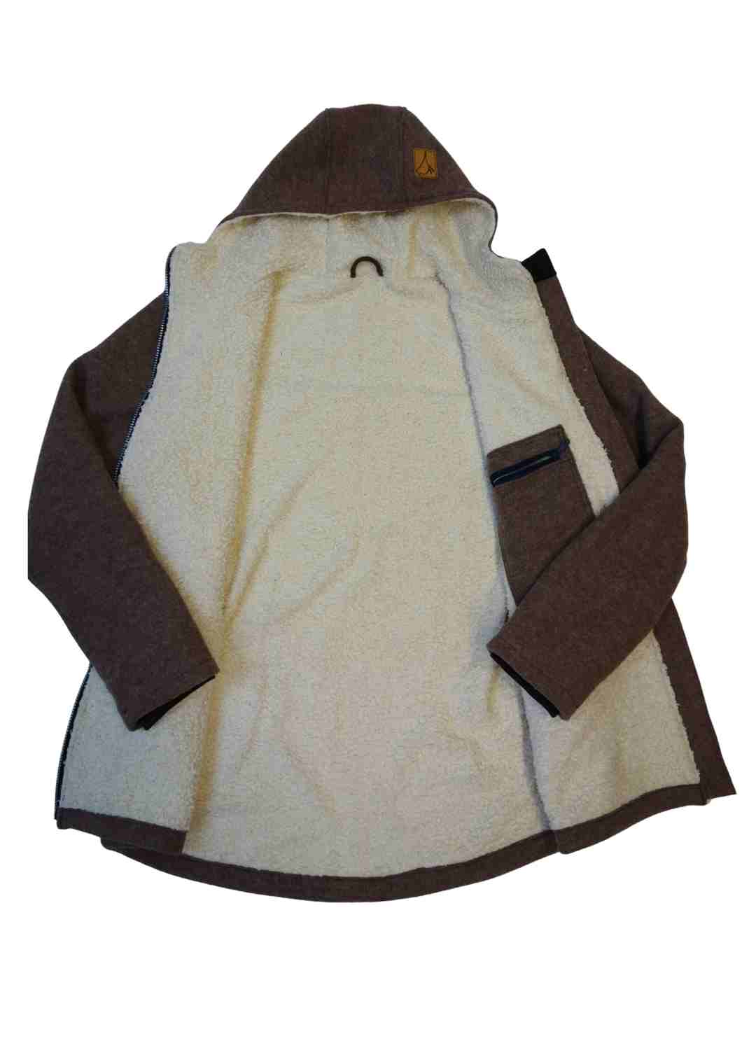 Walkjacke für Herren, gefüttert mit Bio-Baumwollplüsch, "Hagebutte", reflektierend