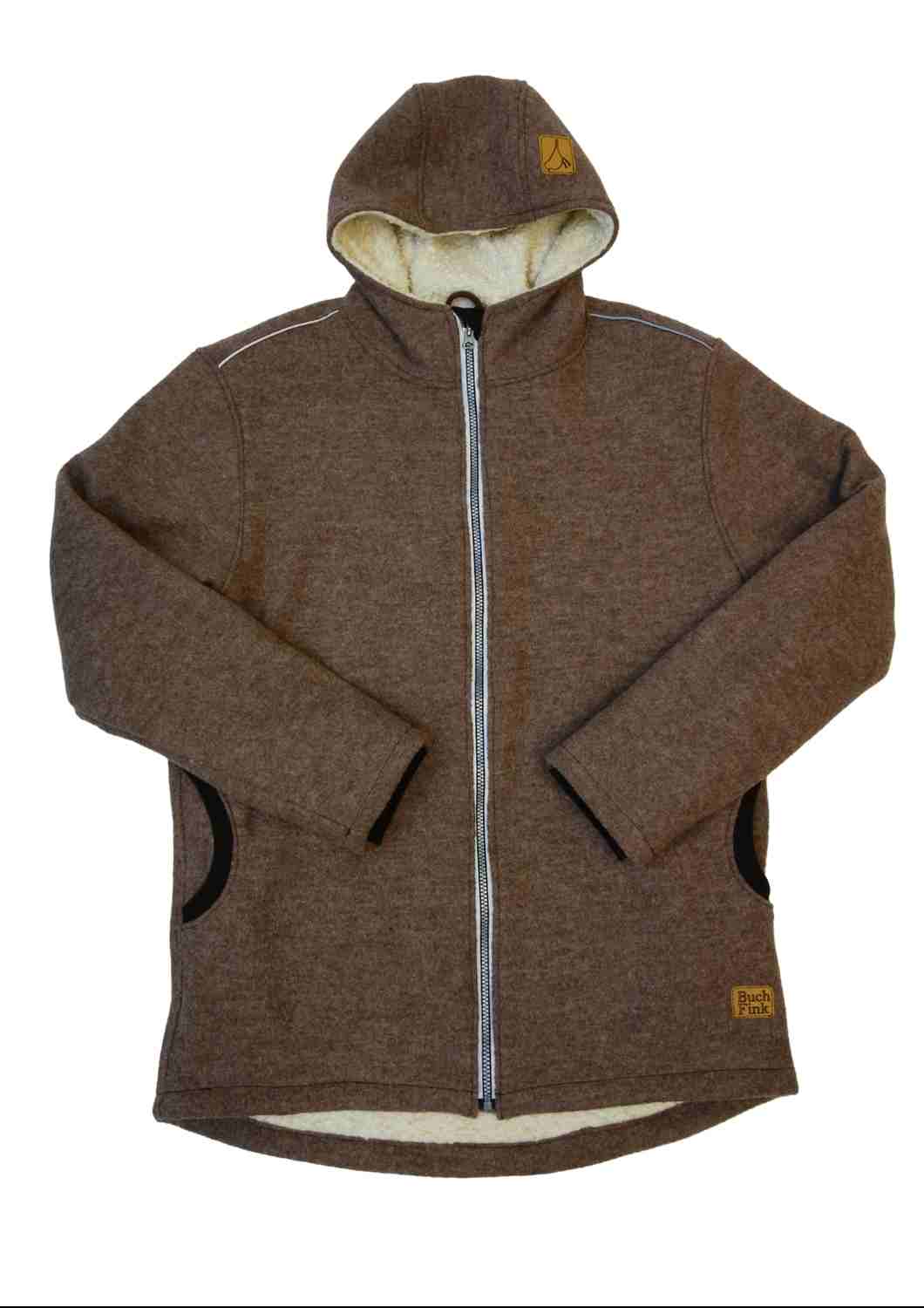 Walkjacke für Herren, gefüttert mit Bio-Baumwollplüsch, "Hagebutte", reflektierend