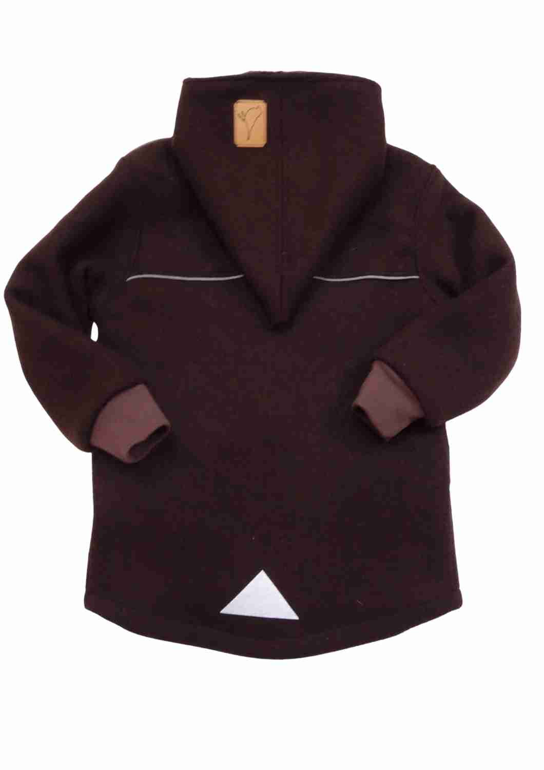 Wollwalk Jacke gefüttert mit Baumwollplüsch "Hagebutte", dunkelbraun