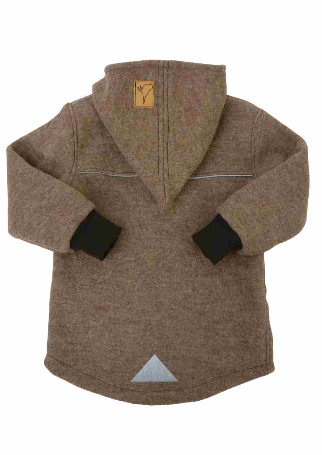 Wollwalk Jacke gefüttert mit Baumwollplüsch "Hagebutte", hellbraun