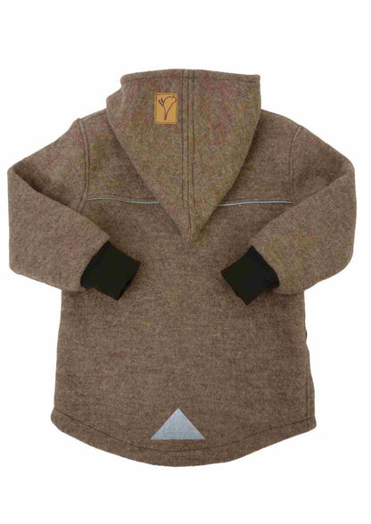 Wollwalk Jacke gefüttert mit Baumwollplüsch "Hagebutte", hellbraun