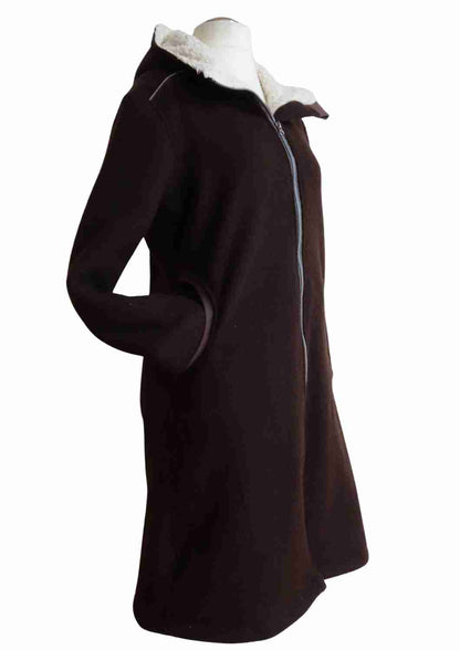 Walkmantel Damen, gefüttert mit Baumwollplüsch, "Hibiskus"