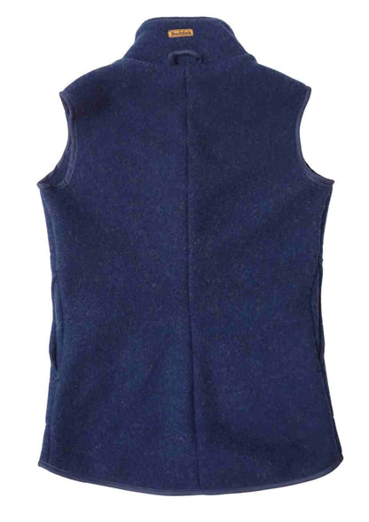 Zip-In Wollfleeceweste Damen "Springkraut" aus 100% Merinowolle, dunkelblau