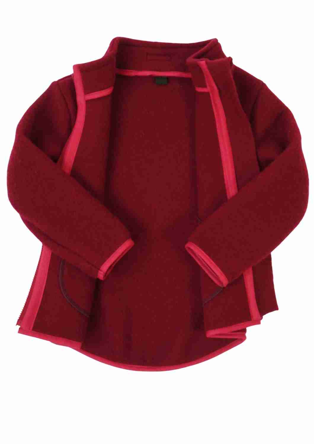 Wollfleecejacke "Heidekraut" aus 100% Merinowolle, rot