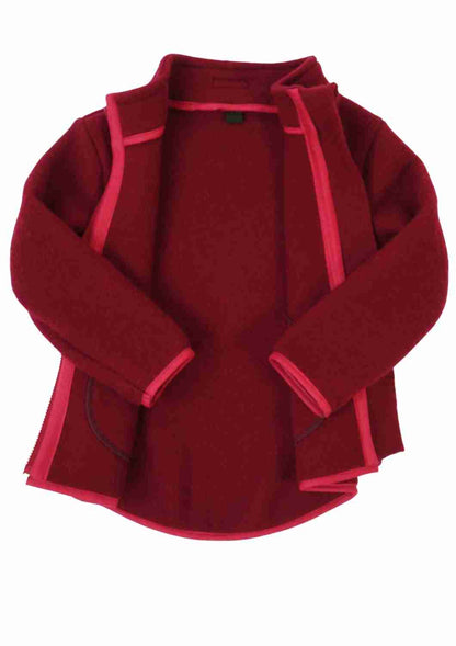 Wollfleecejacke "Heidekraut" aus 100% Merinowolle, rot