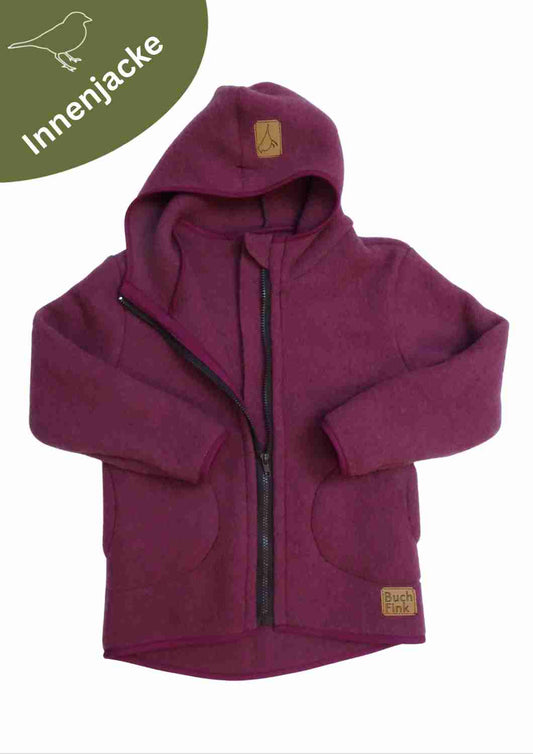 Wollfleecejacke "Heidekraut" aus 100% Merinowolle, beere