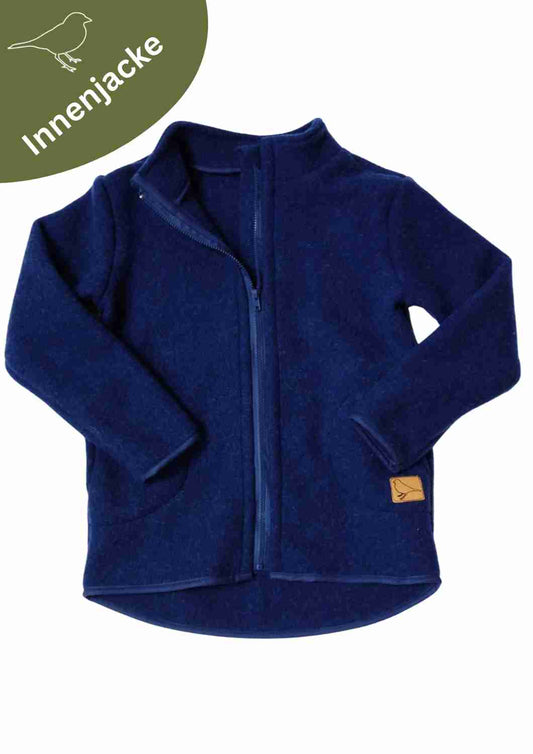 Wollfleecejacke "Heidekraut" aus 100% Merinowolle, dunkelblau