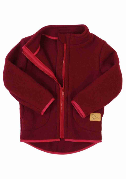Wollfleecejacke "Heidekraut" aus 100% Merinowolle, rot