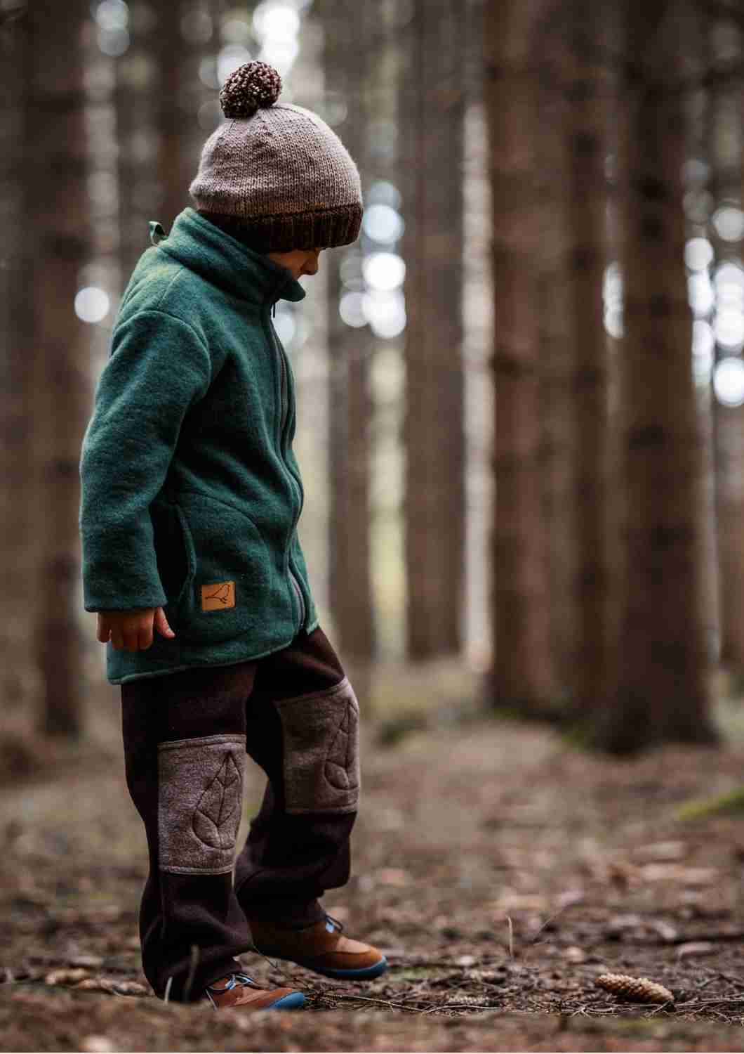 Wollfleecejacke "Heidekraut" aus 100% Merinowolle, zimt