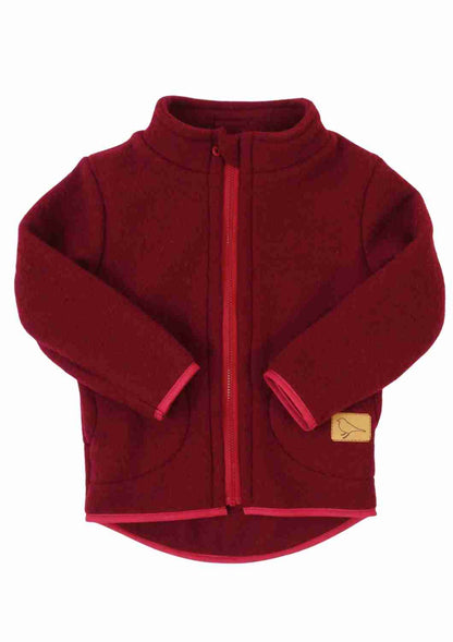 Wollfleecejacke "Heidekraut" aus 100% Merinowolle, rot